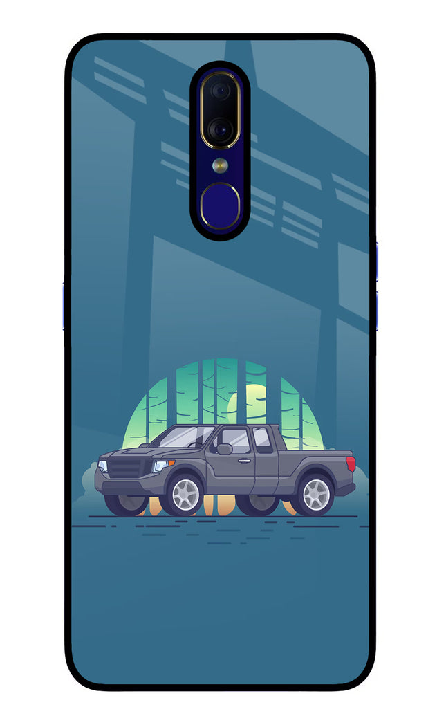 Retro Garage Vibe Oppo F11 Glass Case Back Cover by Casekaro