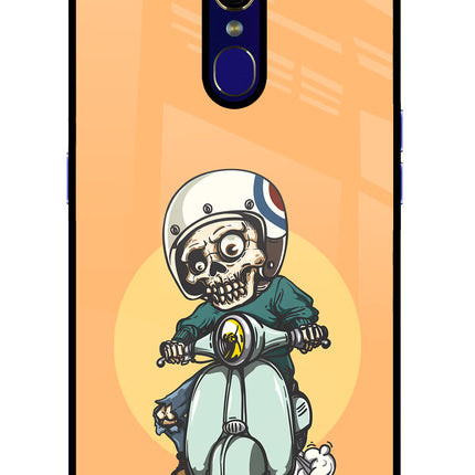 Undead Biker Oppo F11 Glass Case Back Cover by Casekaro