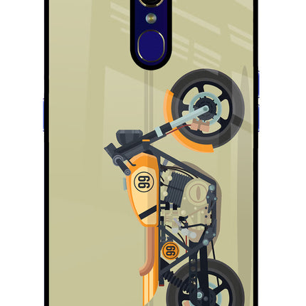 Vertical Speedster Oppo F11 Glass Case Back Cover by Casekaro