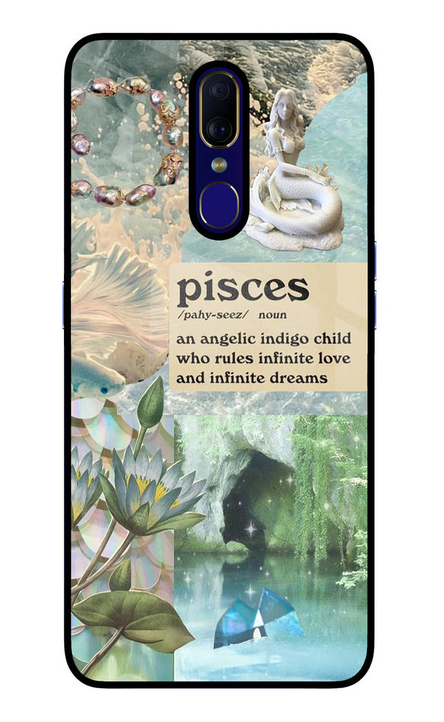 Pisces Zodiac Oppo F11 Glass Case Back Cover by Casekaro