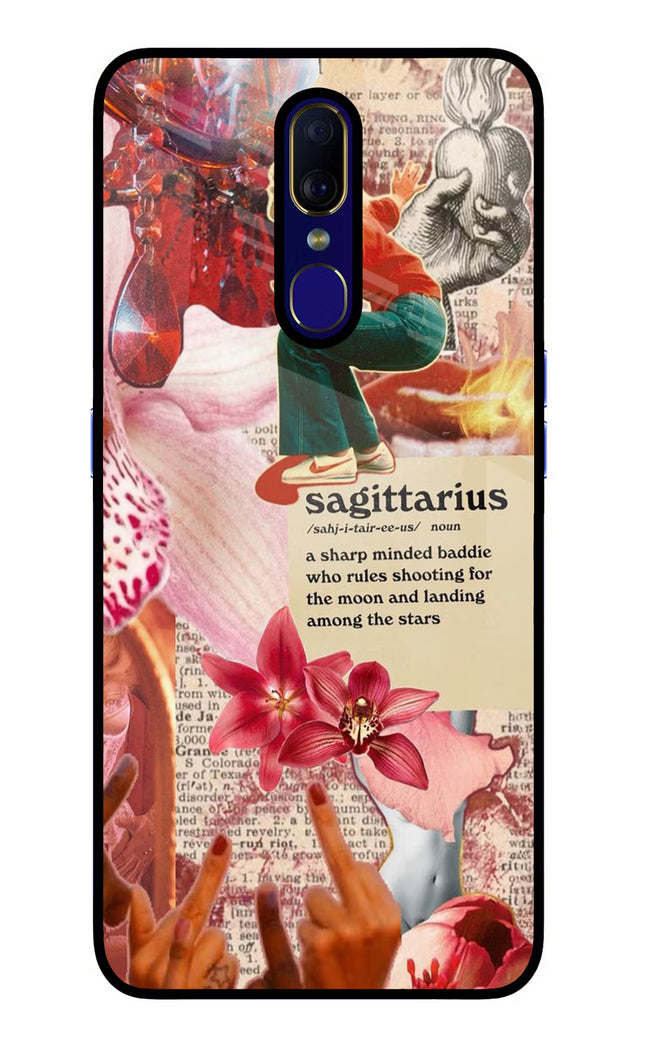 Sagittarius Zodiac Oppo F11 Glass Case Back Cover by Casekaro