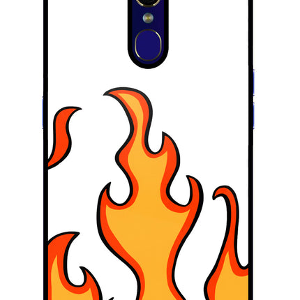 Fired Up – White Oppo F11 Glass Case Back Cover by Casekaro