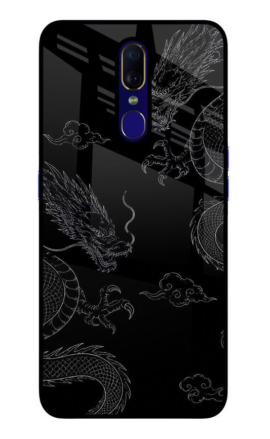 Twin Dragons Oppo F11 Glass Case
