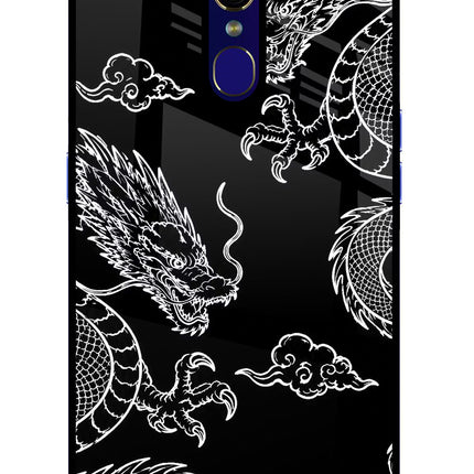 Twin Dragons Oppo F11 Glass Case Back Cover by Casekaro