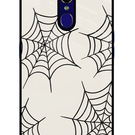 Spider Web Oppo F11 Glass Case Back Cover by Casekaro