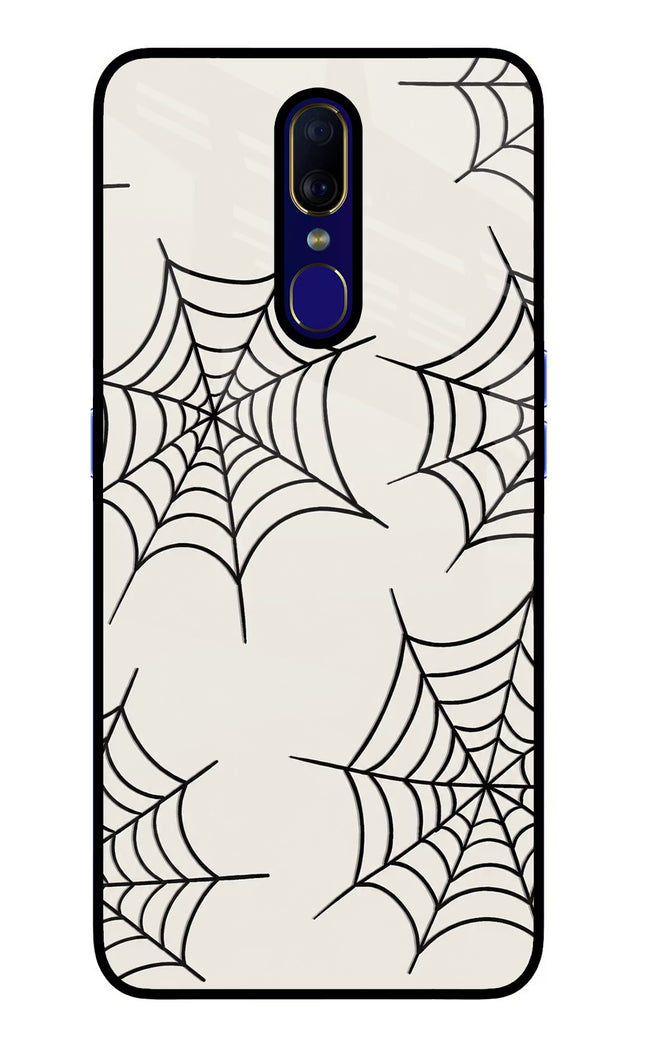 Spider Web Oppo F11 Glass Case Back Cover by Casekaro