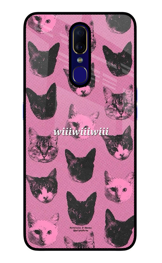 Pink Cats Oppo F11 Glass Case