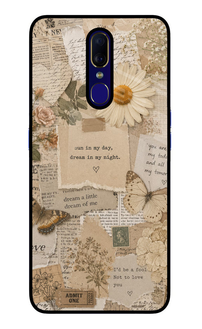 Vintage case Oppo F11 Glass Case Back Cover by Casekaro