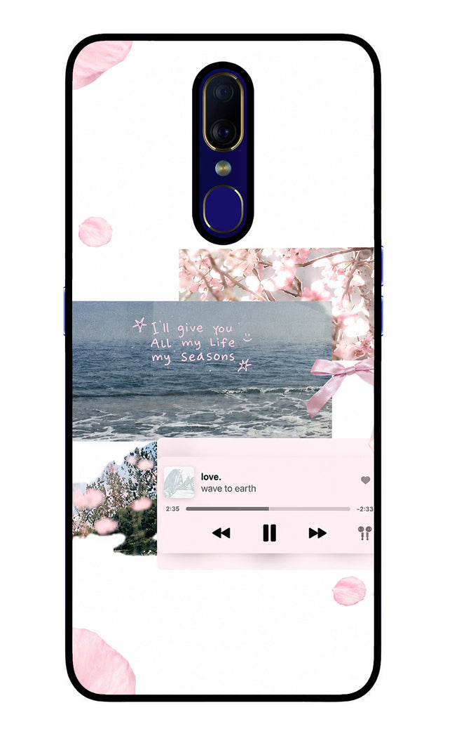 Wave to earth Oppo F11 Glass Case Back Cover by Casekaro