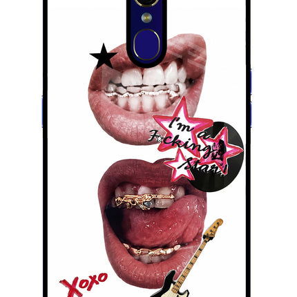 Rockstar Oppo F11 Glass Case Back Cover by Casekaro