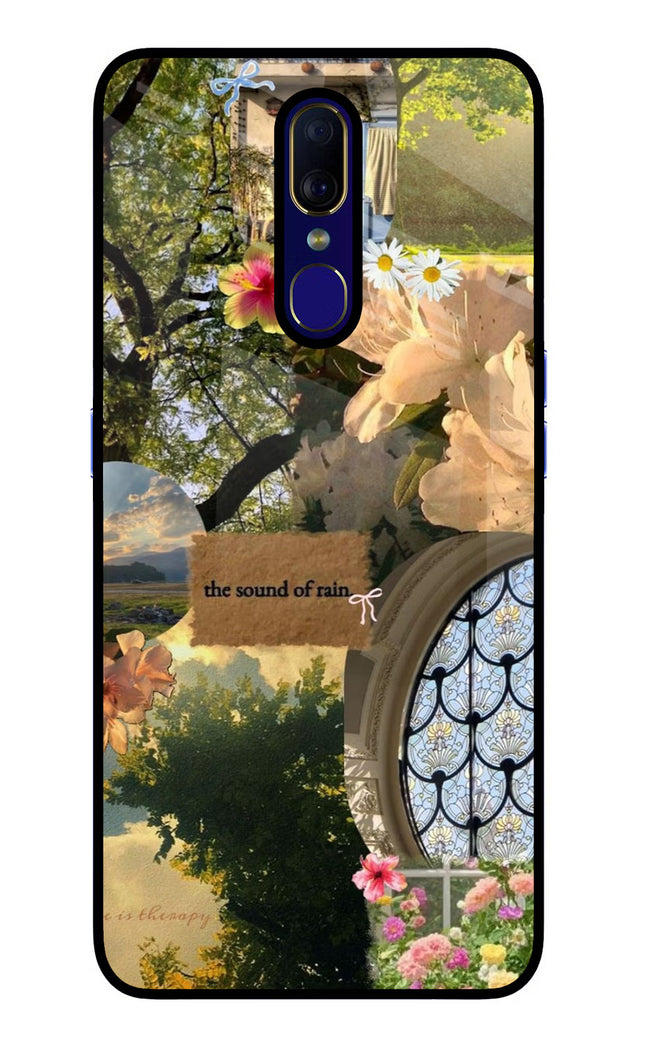 Rain Oppo F11 Glass Case Back Cover by Casekaro