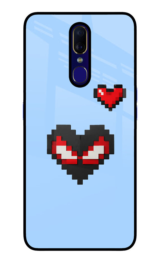 Peter Heart Oppo F11 Glass Case Back Cover by Casekaro