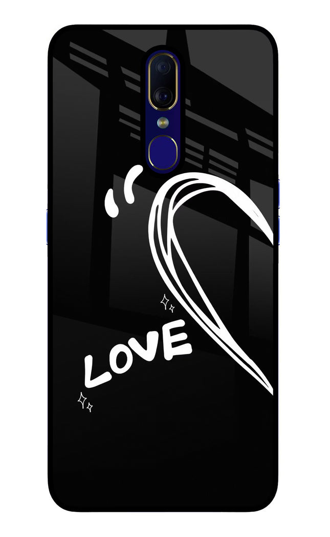 Love Line Oppo F11 Glass Case Back Cover by Casekaro