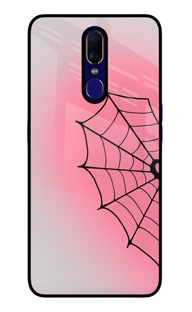 Pink Web Oppo F11 Glass Case Back Cover by Casekaro