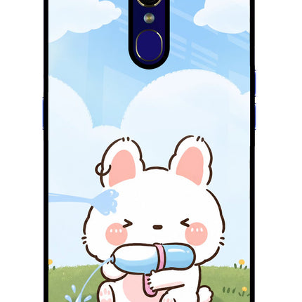 Bunny Treat Oppo F11 Glass Case Back Cover by Casekaro