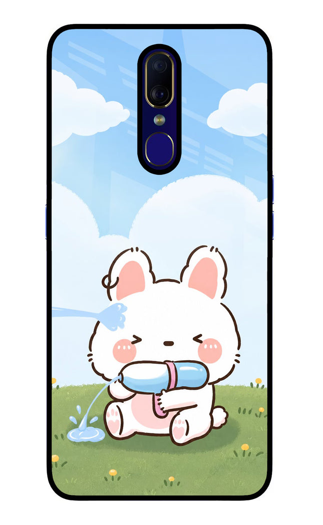 Bunny Treat Oppo F11 Glass Case Back Cover by Casekaro