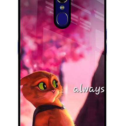 Always Cat Oppo F11 Glass Case Back Cover by Casekaro