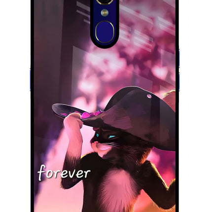 Forever Cat Oppo F11 Glass Case Back Cover by Casekaro