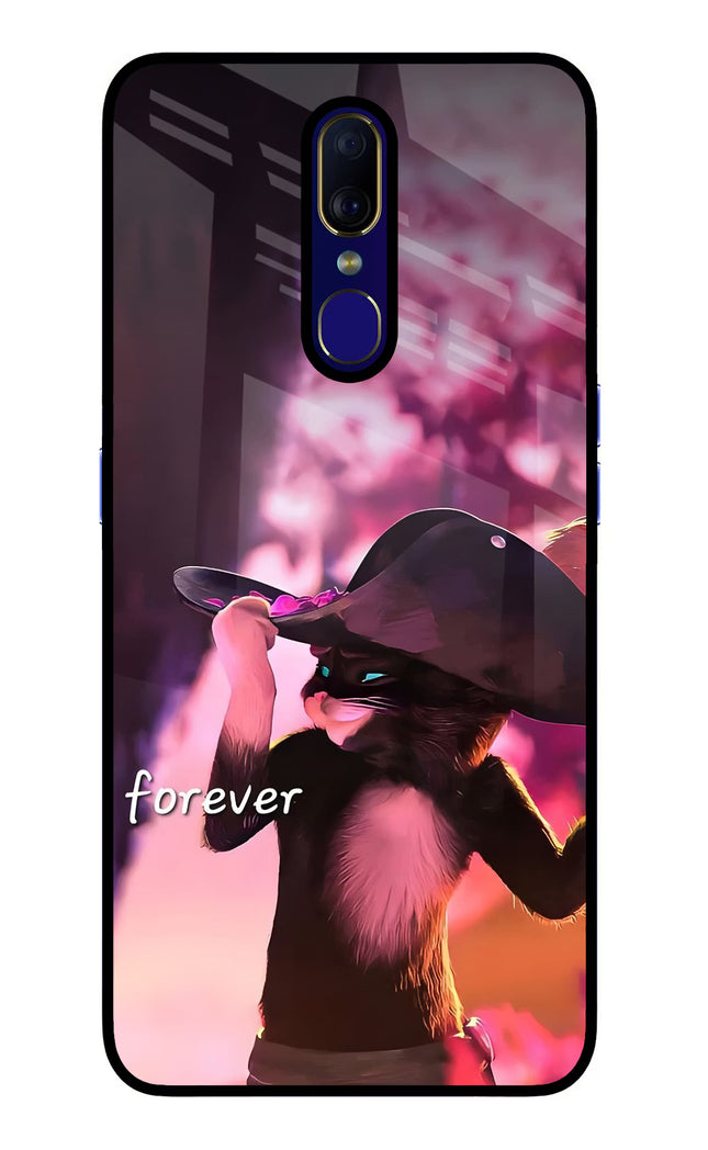 Forever Cat Oppo F11 Glass Case Back Cover by Casekaro