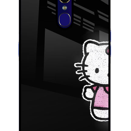 Kitty Charm Oppo F11 Glass Case Back Cover by Casekaro