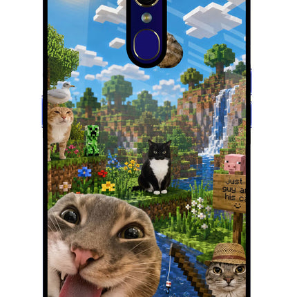 Minecraft Cat Chaos Oppo F11 Glass Case