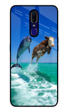 Dolphin vs Cow Oppo F11 Glass Case