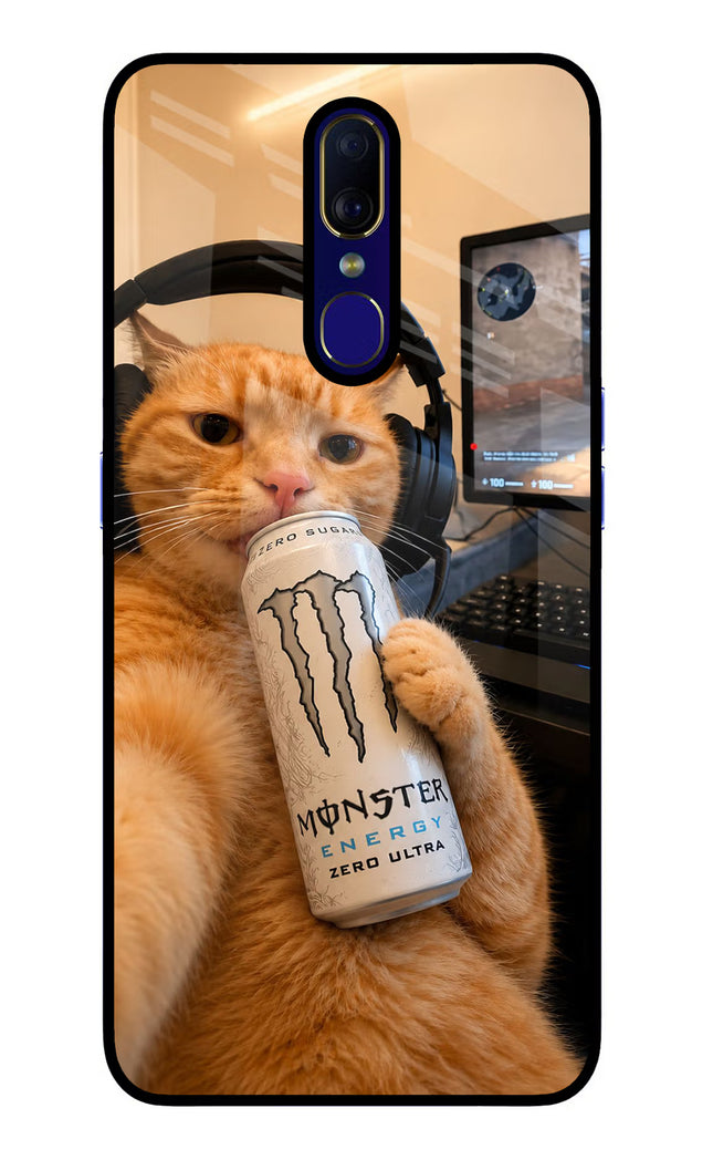 Gamer Cat Energy Oppo F11 Glass Case