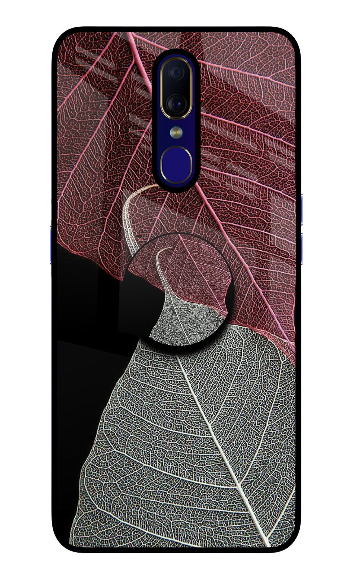 Leaf Pattern Oppo F11 Glass Case