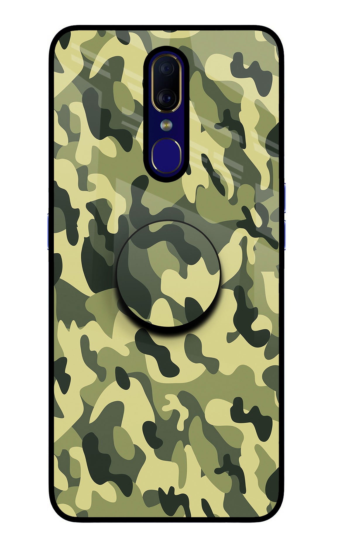 Camouflage Oppo F11 Glass Case