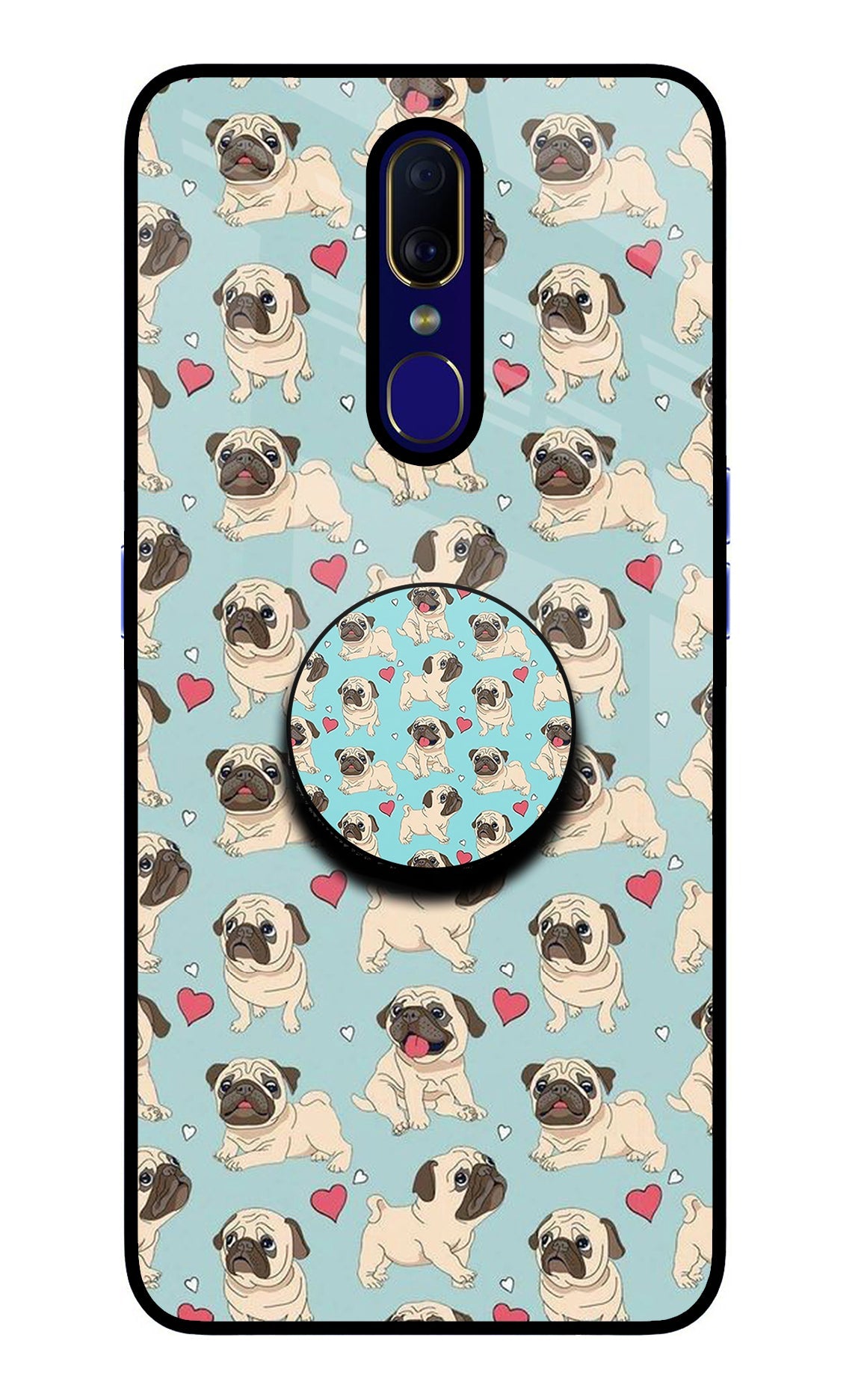 Pug Dog Oppo F11 Glass Case