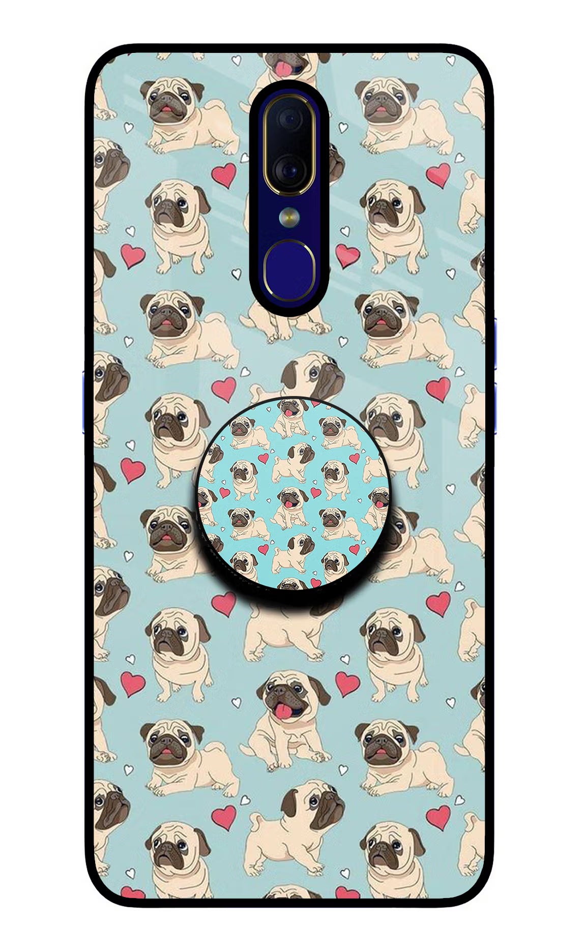 Pug Dog Oppo F11 Glass Case
