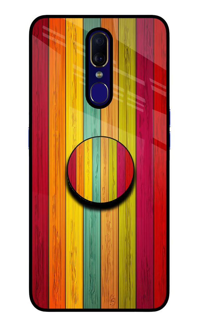 Multicolor Wooden Oppo F11 Pop Case by Casekaro