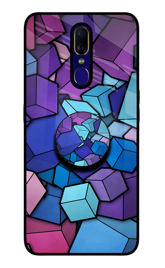 Cubic Abstract Oppo F11 Glass Case