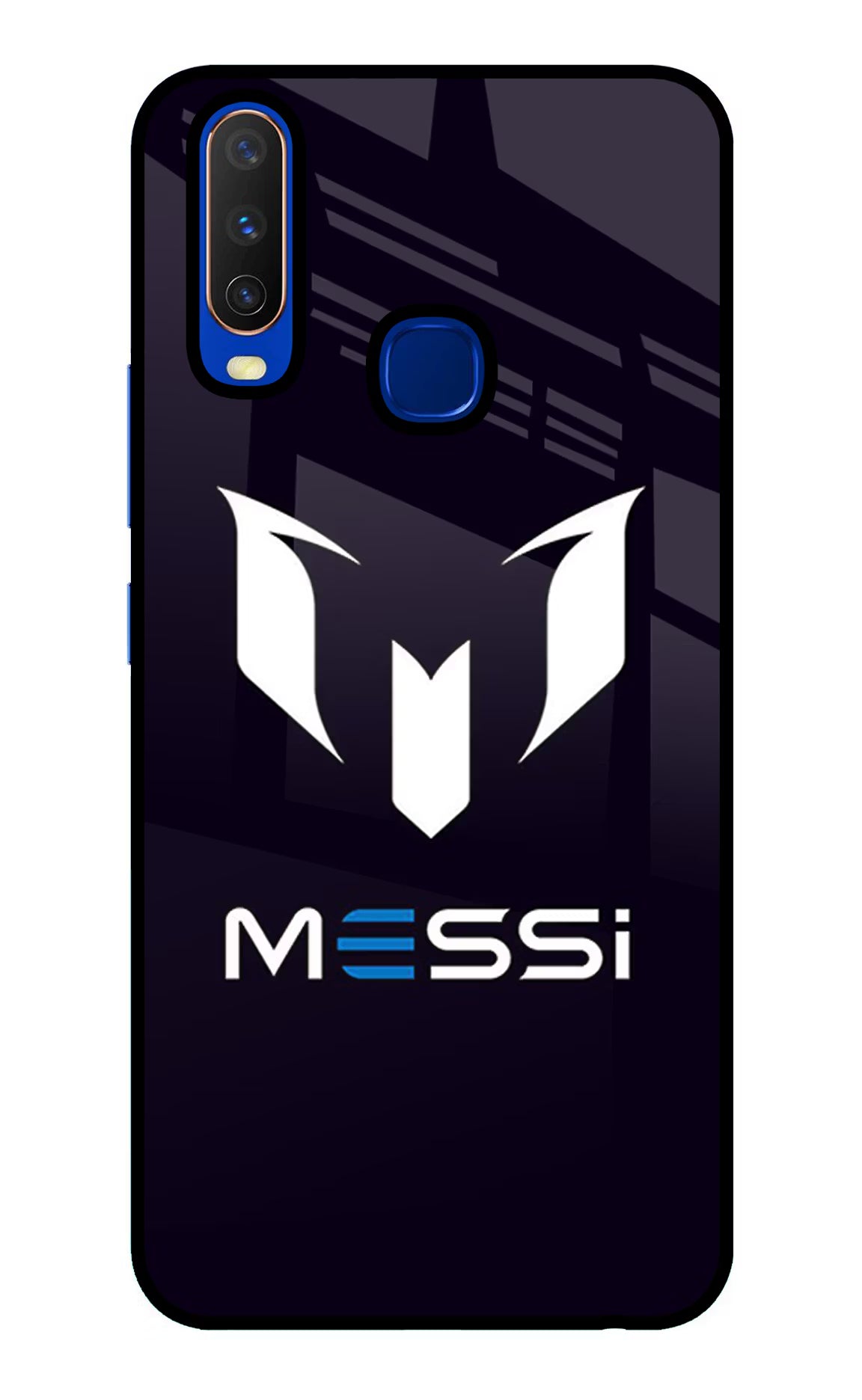 Messi Logo Vivo Y15/Y17 Glass Case Back Cover by Casekaro