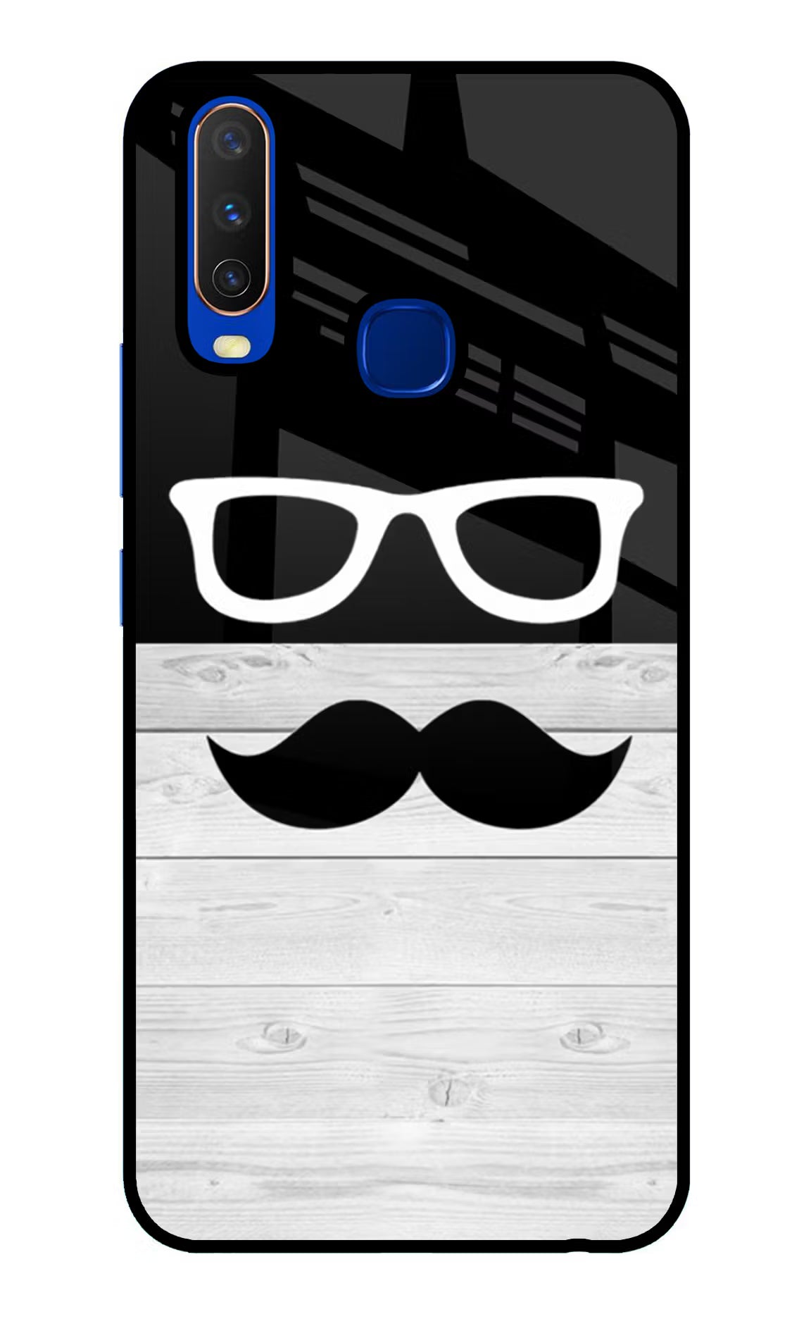 Mustache Vivo Y15/Y17 Glass Case Back Cover by Casekaro