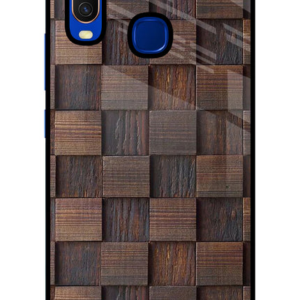 Wooden Cube Design Vivo Y15/Y17 Glass Case