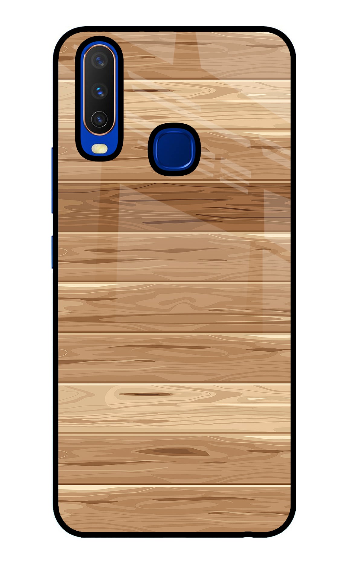 Wooden Vector Vivo Y15/Y17 Glass Case