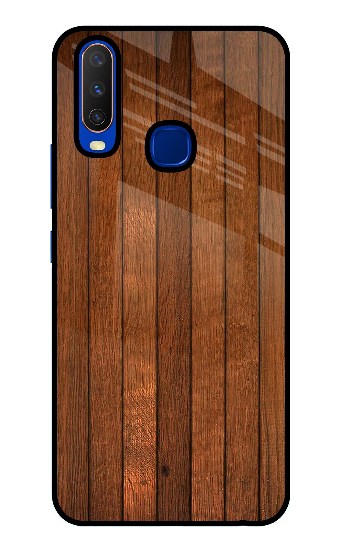 Wooden Artwork Bands Vivo Y15/Y17 Glass Case