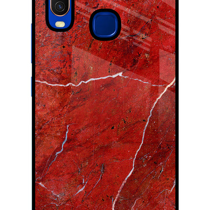 Red Marble Design Vivo Y15/Y17 Glass Case Back Cover by Casekaro