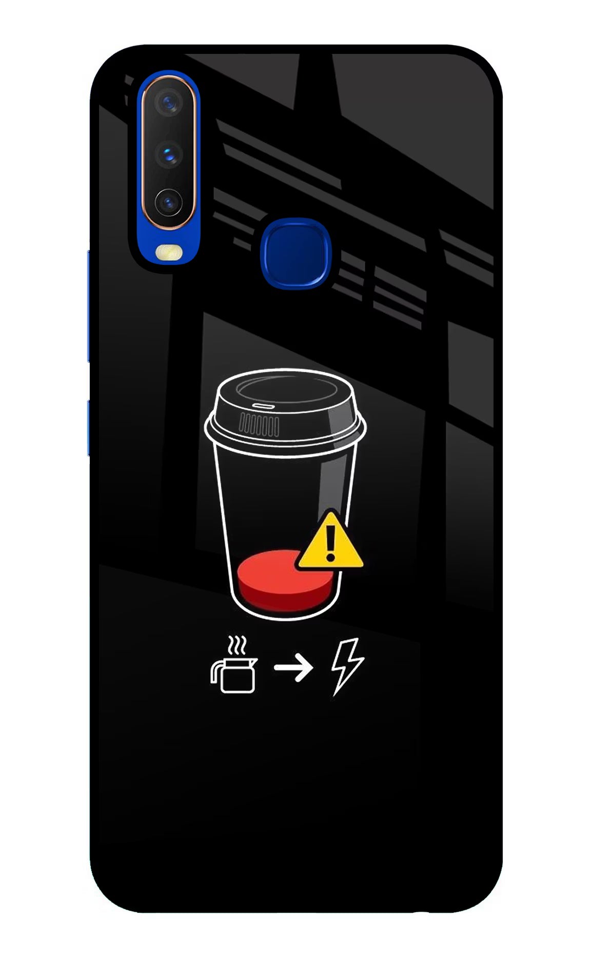 Coffee Vivo Y15/Y17 Glass Case Back Cover by Casekaro