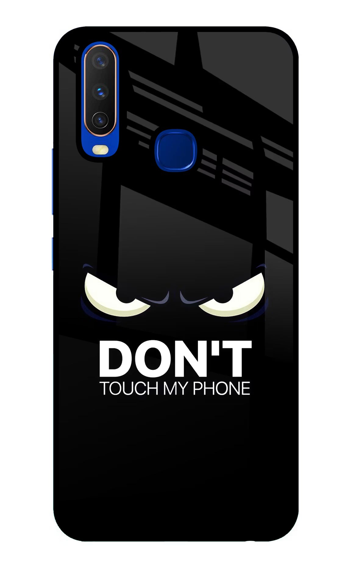 Don'T Touch My Phone Vivo Y15/Y17 Glass Case Back Cover by Casekaro