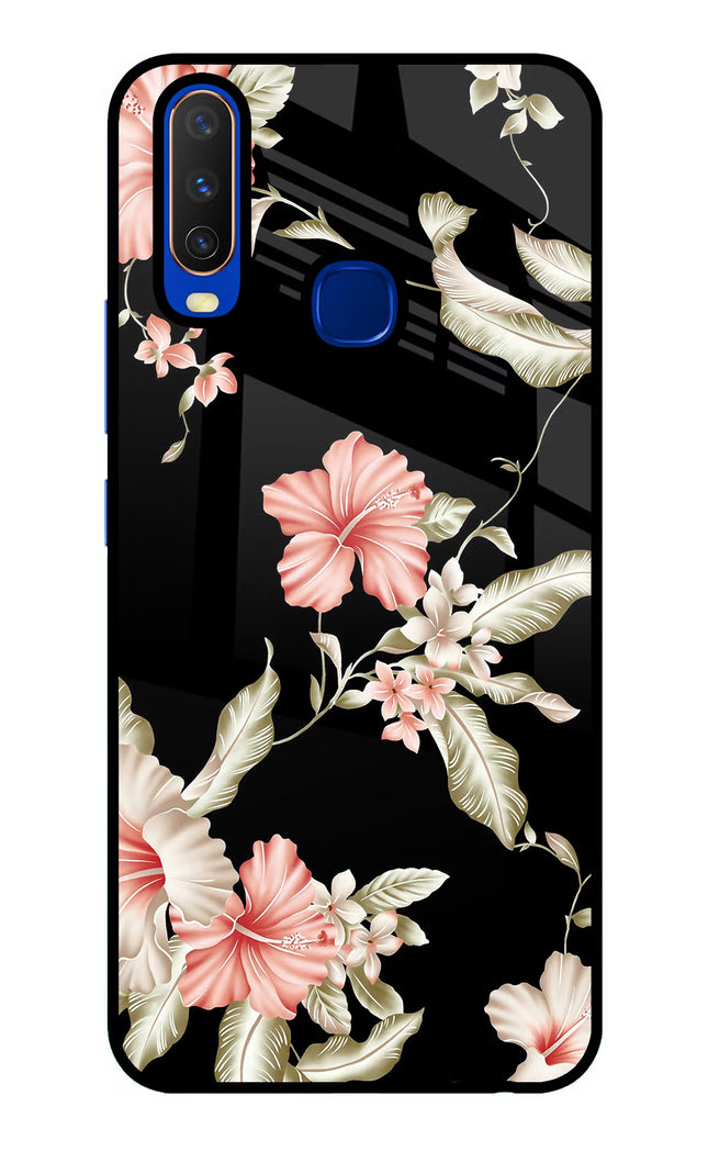 Flowers Vivo Y15/Y17 Glass Case Back Cover by Casekaro