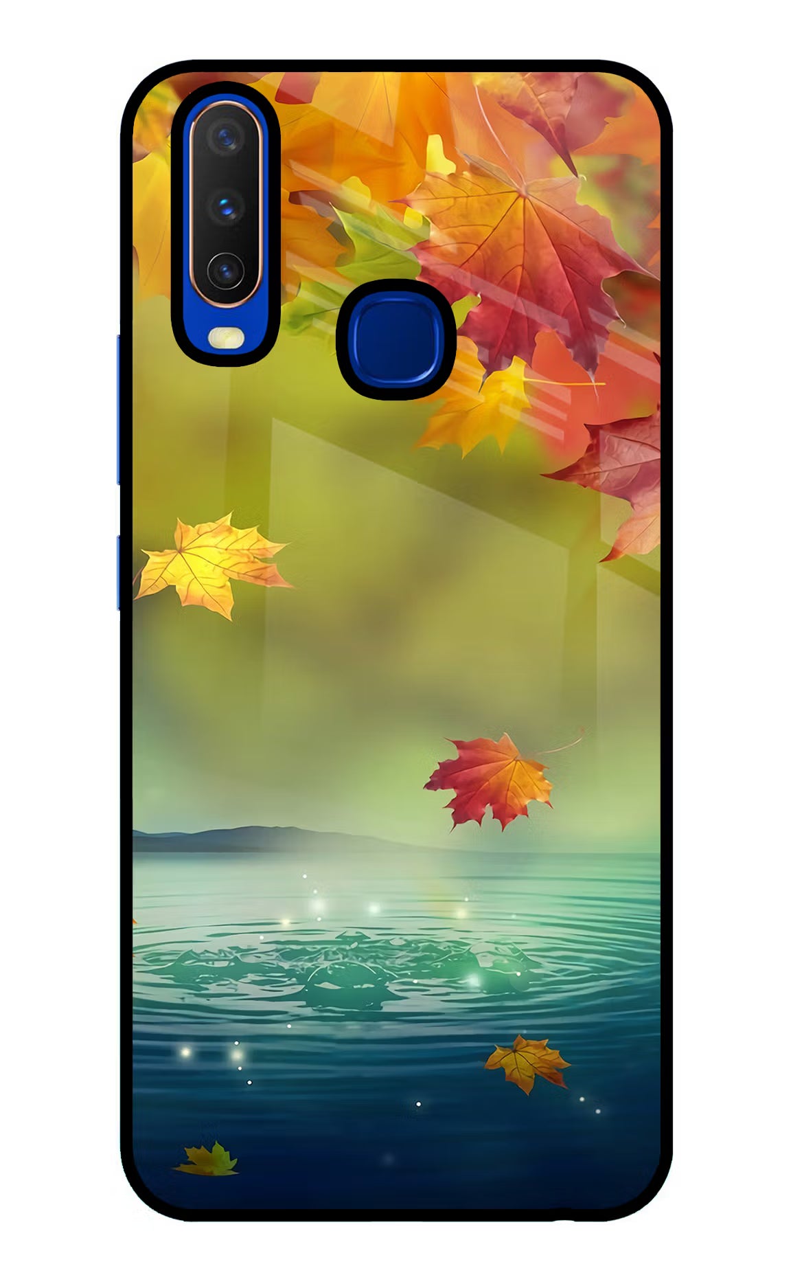 Flowers Vivo Y15/Y17 Glass Case Back Cover by Casekaro
