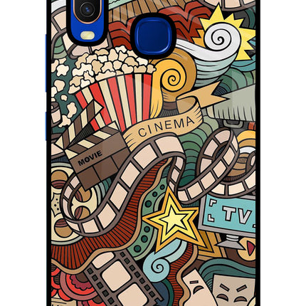 Cinema Abstract Vivo Y15/Y17 Glass Case Back Cover by Casekaro