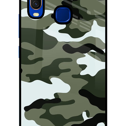Camouflage Vivo Y15/Y17 Glass Case Back Cover by Casekaro