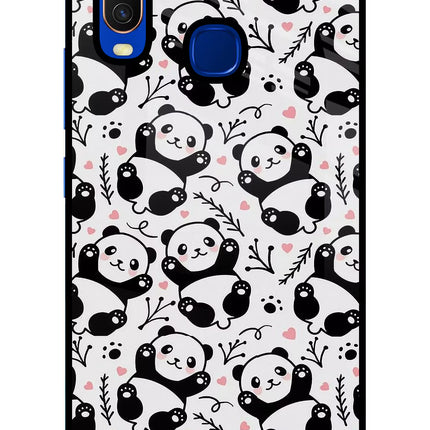 Cute Panda Vivo Y15/Y17 Glass Case Back Cover by Casekaro