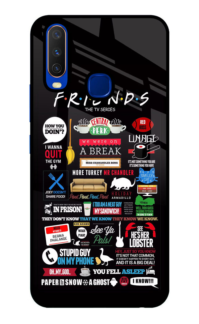 FRIENDS Vivo Y15/Y17 Glass Case Back Cover by Casekaro