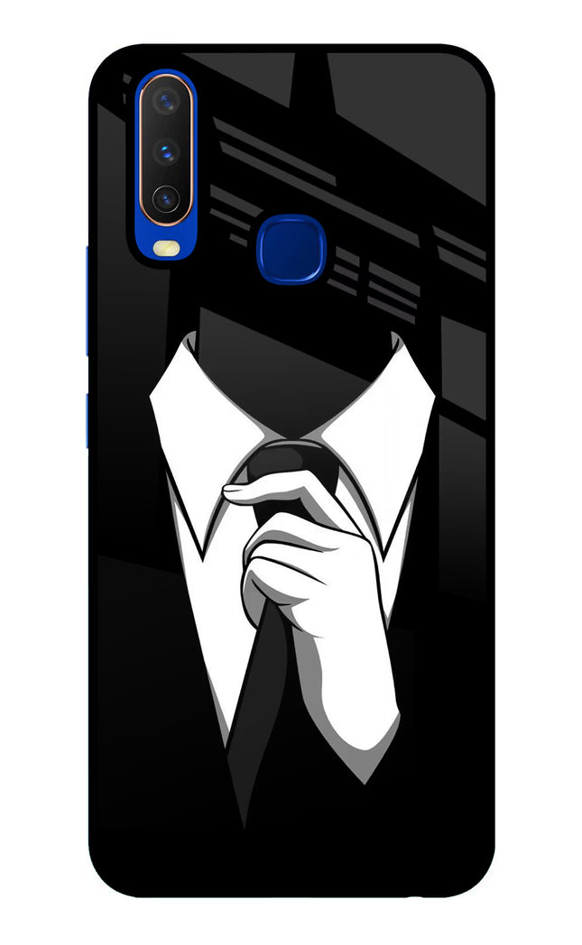 Black Tie Vivo Y15/Y17 Glass Case Back Cover by Casekaro