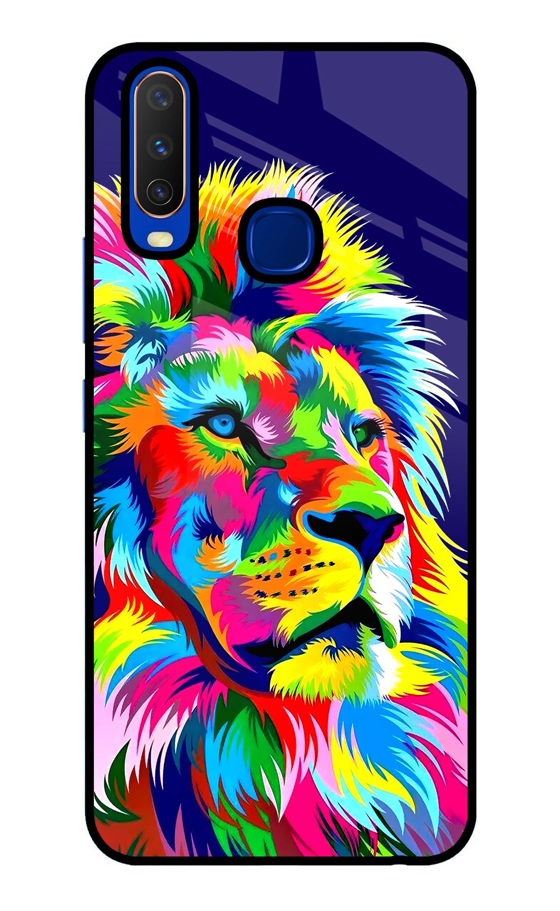 Vector Art Lion Vivo Y15/Y17 Glass Case