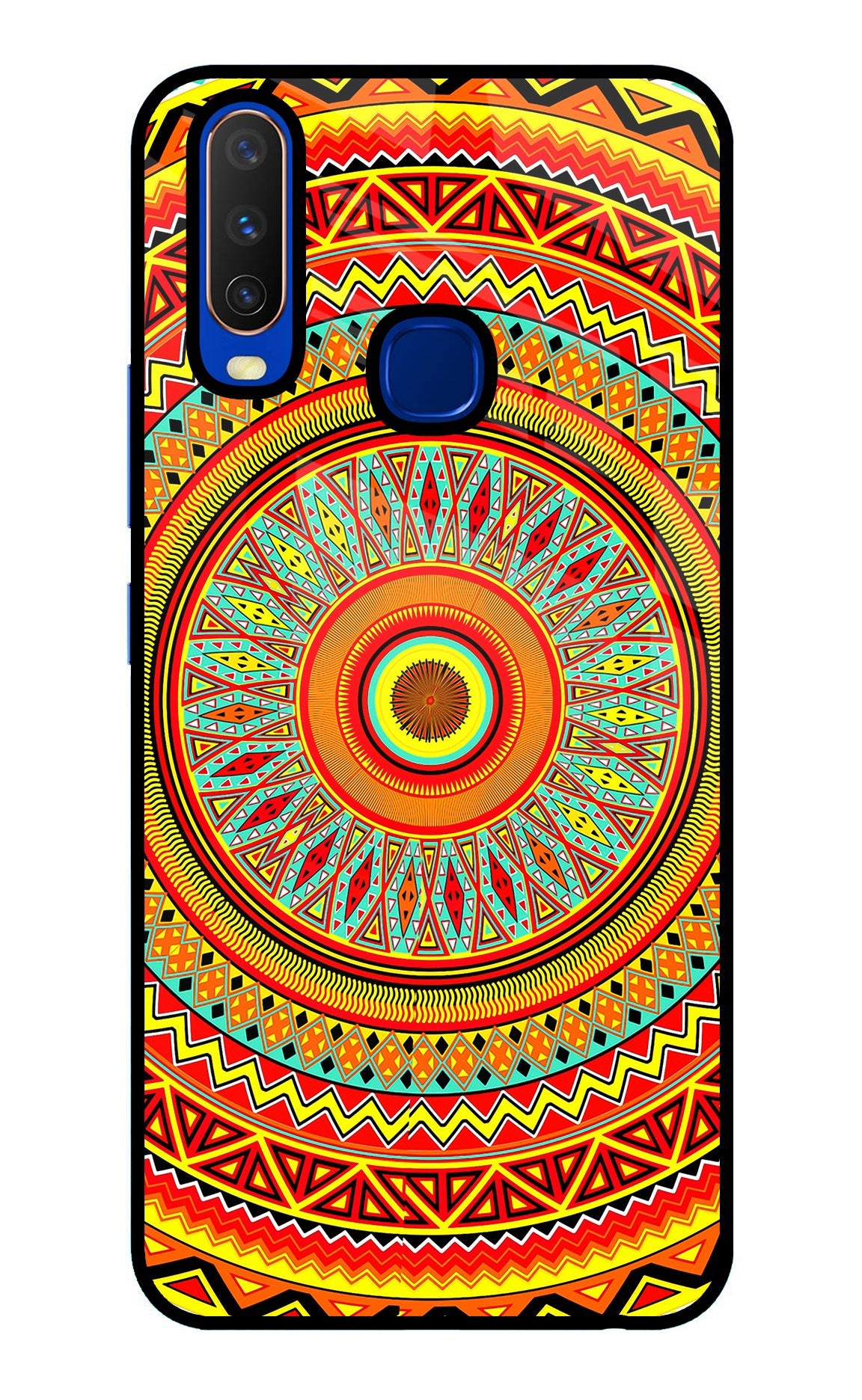 Mandala Pattern Vivo Y15/Y17 Glass Case